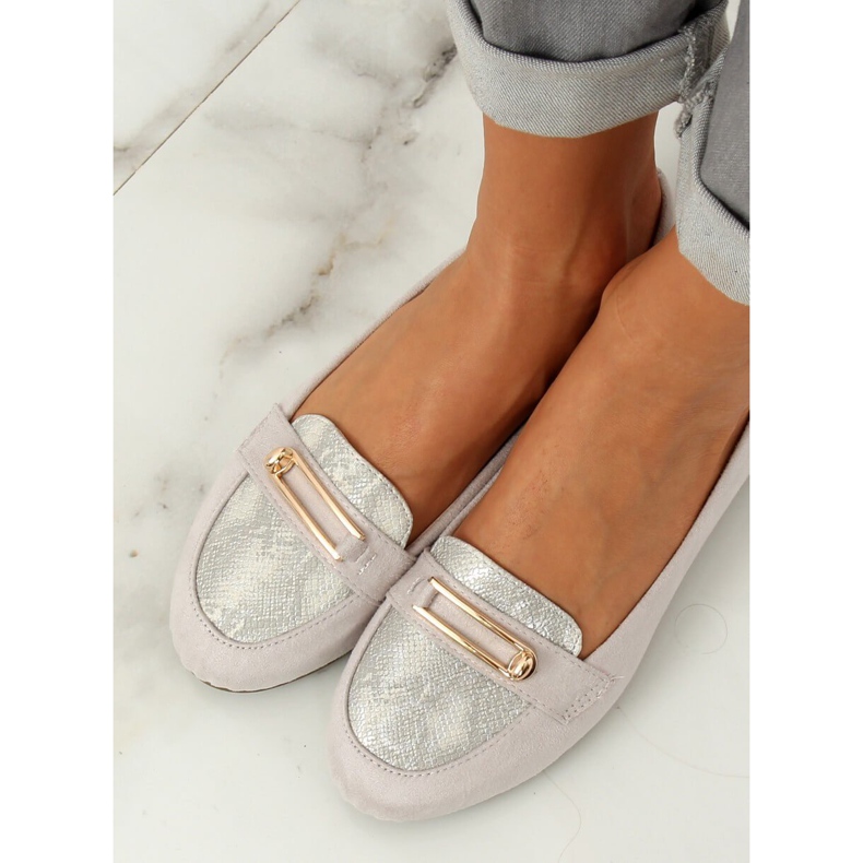 Sive ženske mokasine VS-662 LT.GREY siva 2