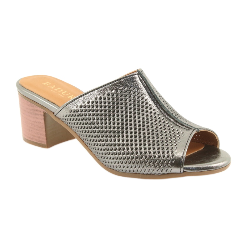 Badura Ženske otvorene kožne kape 5311 Silver siva 1