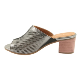 Badura Ženske otvorene kožne kape 5311 Silver siva 2