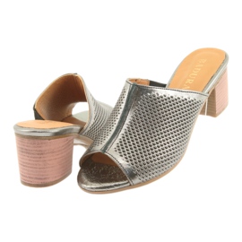 Badura Ženske otvorene kožne kape 5311 Silver siva 4