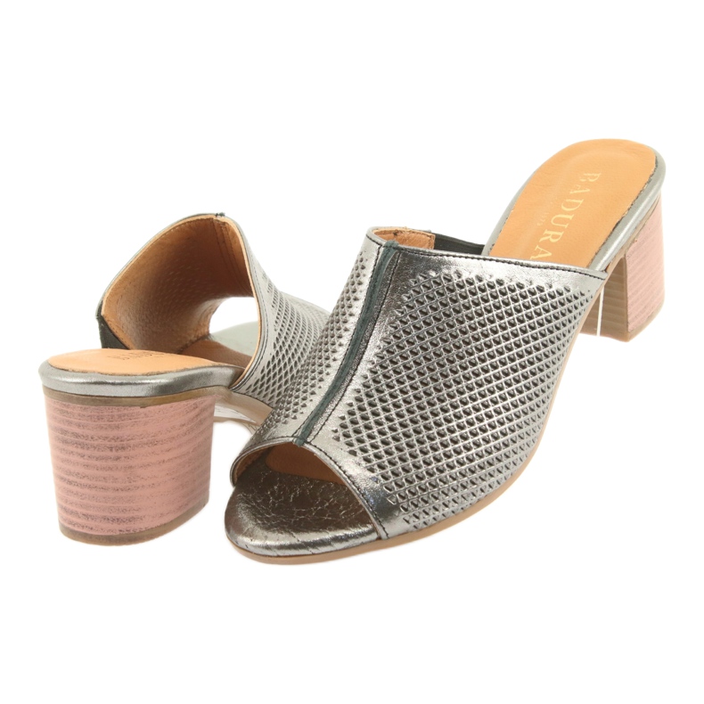 Badura Ženske otvorene kožne kape 5311 Silver siva 4