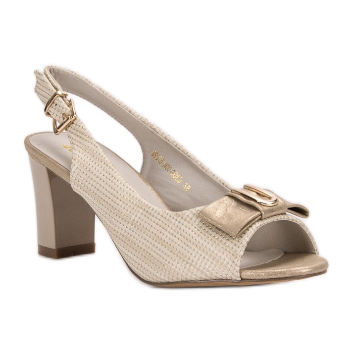 SHELOVET Elegantne sandale s mašnom žuta boja 2