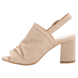 Sixth Sense Ažur sandale na šanku smeđa 2