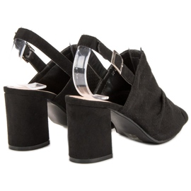 Sixth Sense Ažur sandale na šanku crna 1