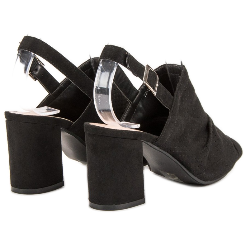 Sixth Sense Ažur sandale na šanku crna 1