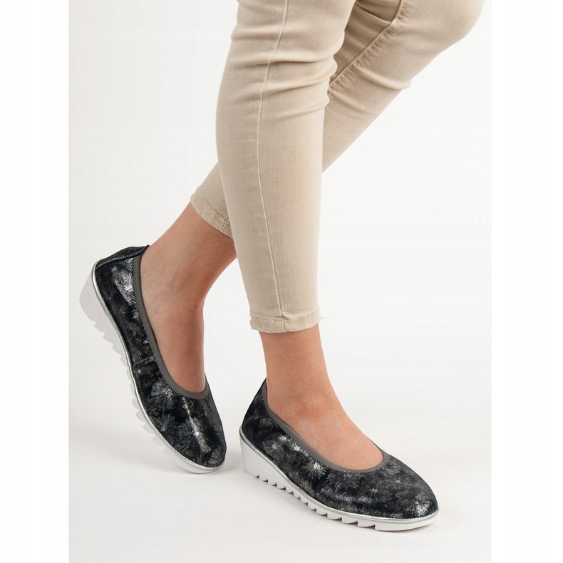 Filippo Tamnoplave kožne baletne cipele plava 2