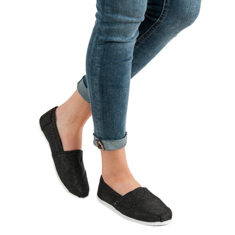 SHELOVET Glitter Slip na tenisicama crno 2