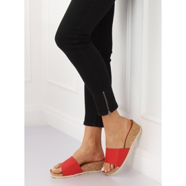 Crvene papuče s klinom od pluta 3527-12 Crvene crvena 1