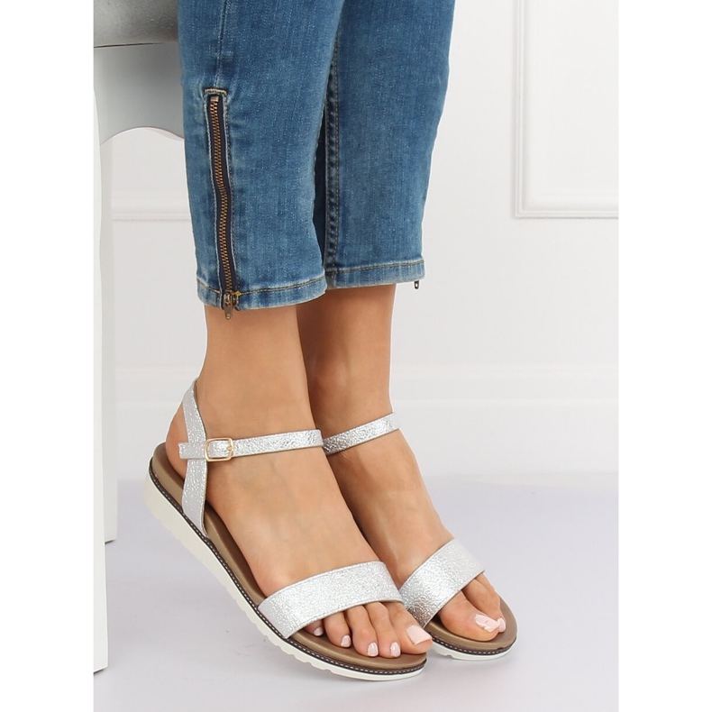 Srebrne ženske sandale S18-33 Srebrne siva 1