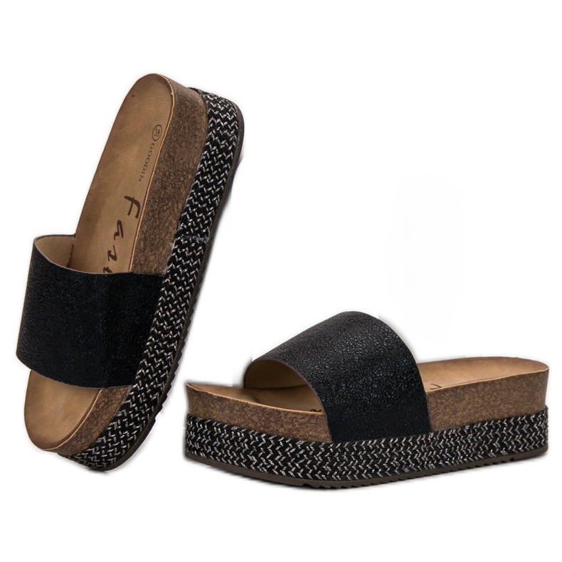 Goodin Papuče na platformi crno 1