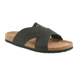 Muške profilirane crne papuče Big Star 174603 crna 1