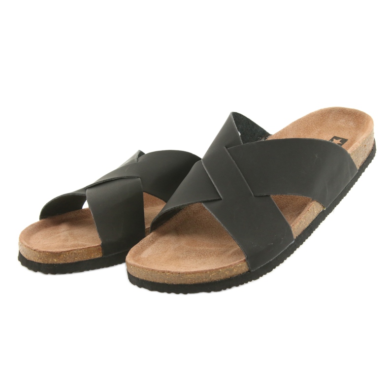 Muške profilirane crne papuče Big Star 174603 crna 3