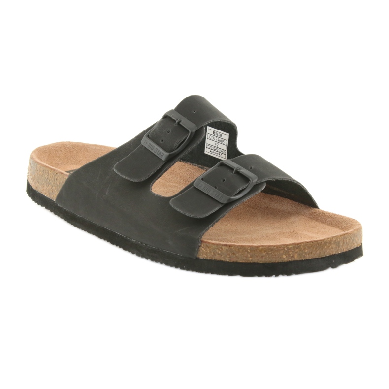 Muške profilirane crne papuče Big Star 174605 crno 1