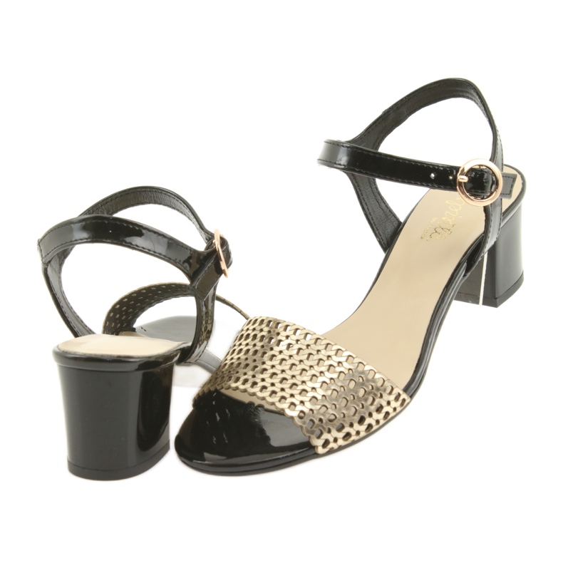 Espinto Crne / zlatne sandale crna žuta boja 4