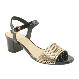 Espinto Crne / zlatne sandale crno žuta boja 1