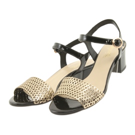 Espinto Crne / zlatne sandale crna žuta boja 3