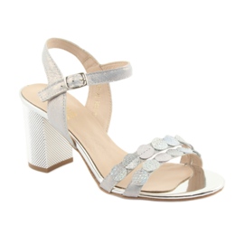 Ženske srebrne sandale Gamis 3658 plava siva ružičasta 2