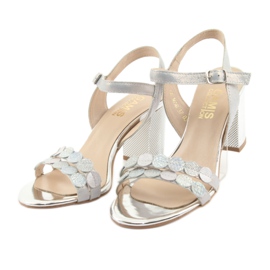 Ženske srebrne sandale Gamis 3658 plava siva ružičasta 6