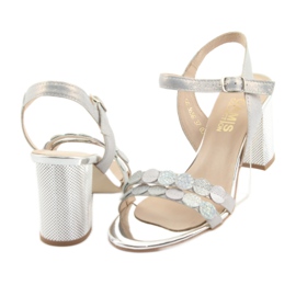 Ženske srebrne sandale Gamis 3658 plava siva ružičasta 9