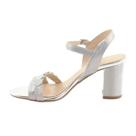 Ženske srebrne sandale Gamis 3658 plava siva ružičasta 5