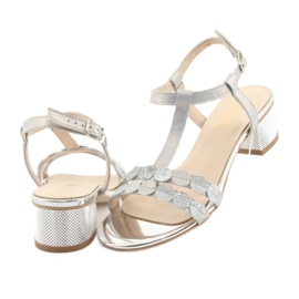 Sandale za žene na pruge Gamis 3661 sivi biser siva 4