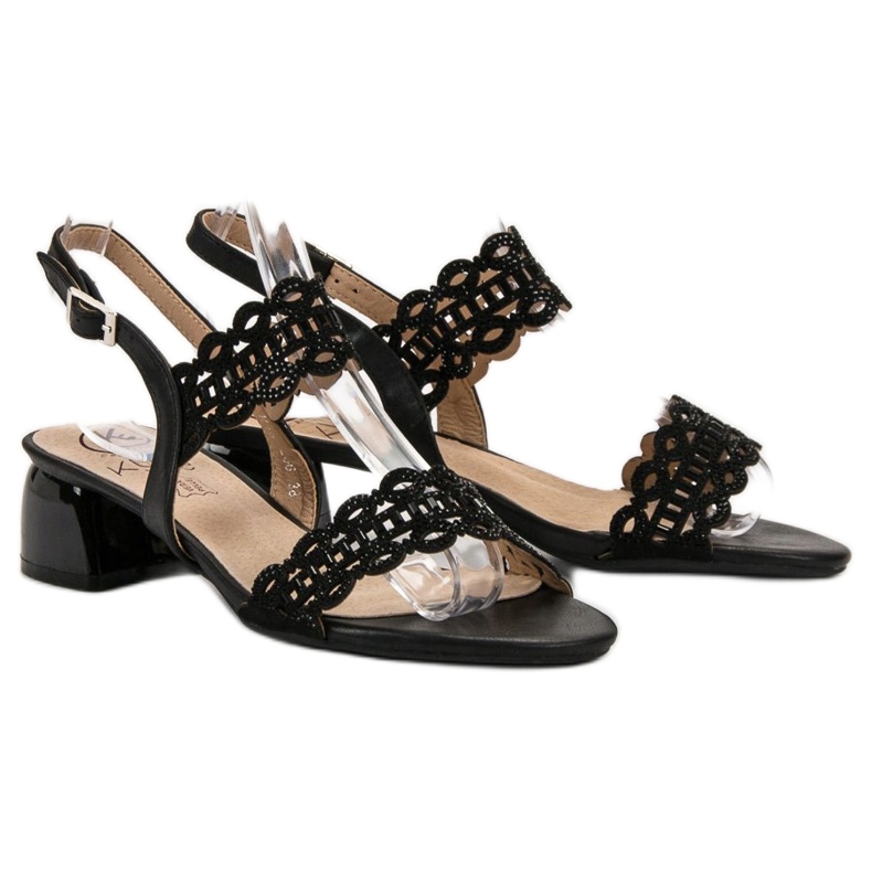 Kylie Elegantne sandale s visokim potpeticama crno 2