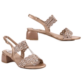 Kylie Elegantne sandale s visokim potpeticama zlatni 1