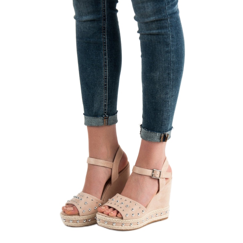 SHELOVET Sandale sa kamenčićima smeđa 2