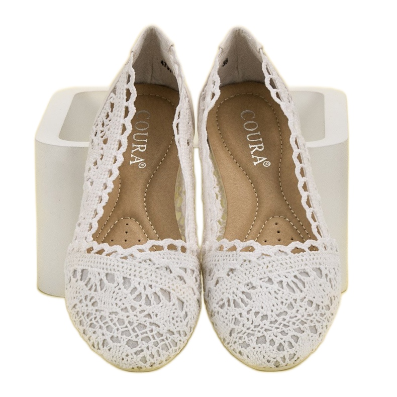 Coura Balerine od bijele čipke bijela 1