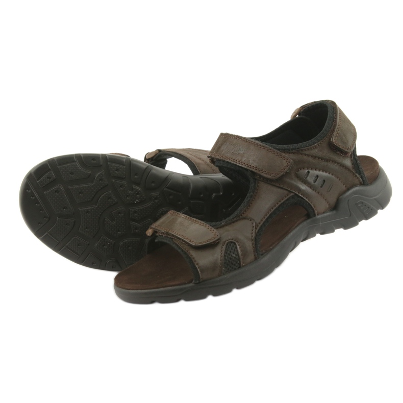 American Club Američke kožne sportske sandale CY11 smeđe crno smeđa 4