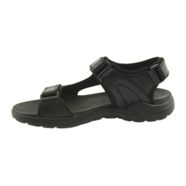 American Club Američke crne kožne sportske sandale CY11 crno 2