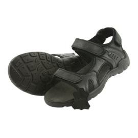 American Club Američke crne kožne sportske sandale CY11 crno 4