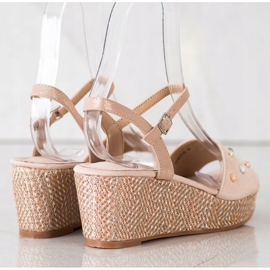 Aclys Ležerne sandale na klin smeđa 1