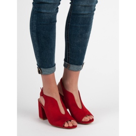 Milaya Elegantne zatvorene sandale crvena 2