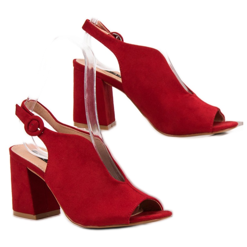Milaya Elegantne zatvorene sandale crvena 1