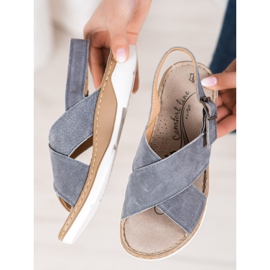 Filippo Kožne sandale na platformi siva 2