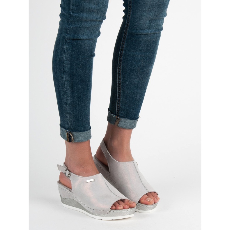 Filippo Sandale odjevene u kožu siva 1