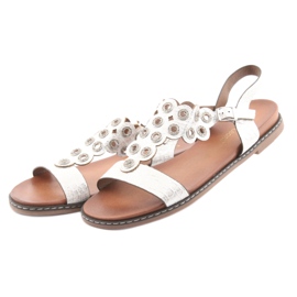 Sergio Leone Ženske sandale bijela siva 3
