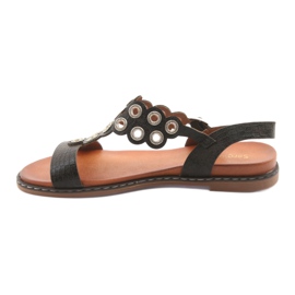 Sergio Leone Ženske sandale s crnim kamenčićima Sergia Leonea crno 2