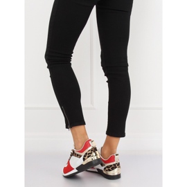 Bijele sportske cipele B-01 BIJELE / LEOPARD bijela crna smeđa višebojan 1