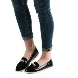 SHELOVET Crne lakirane mokasine crna 2