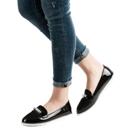 SHELOVET Crne lakirane mokasine crno 1