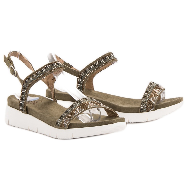 Kylie Sandale s Khaki klinom zelena 1