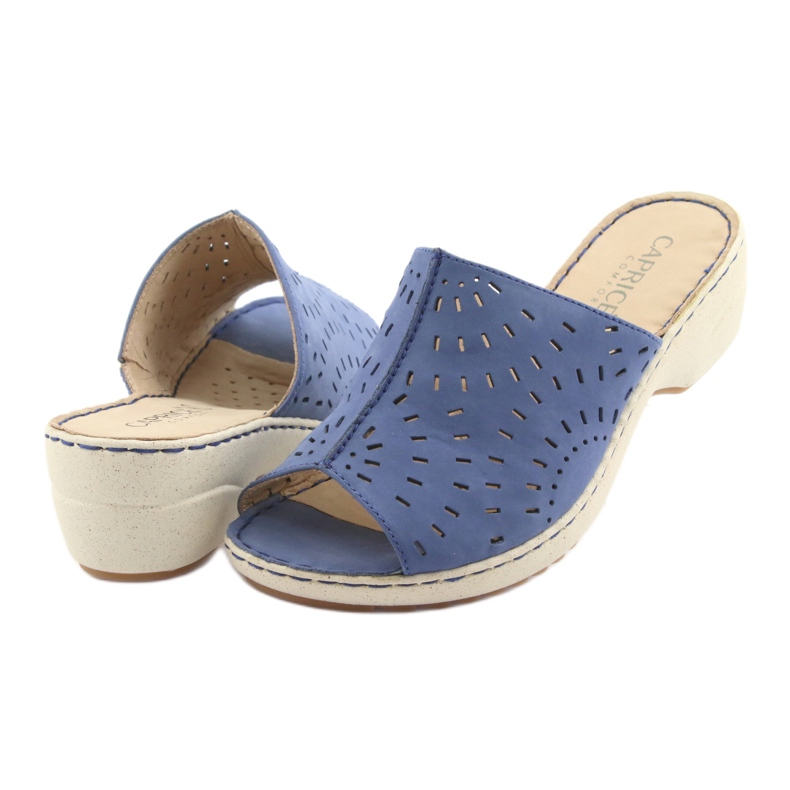 Ženske papuče klinaste traperice Caprice 27351 plava 4