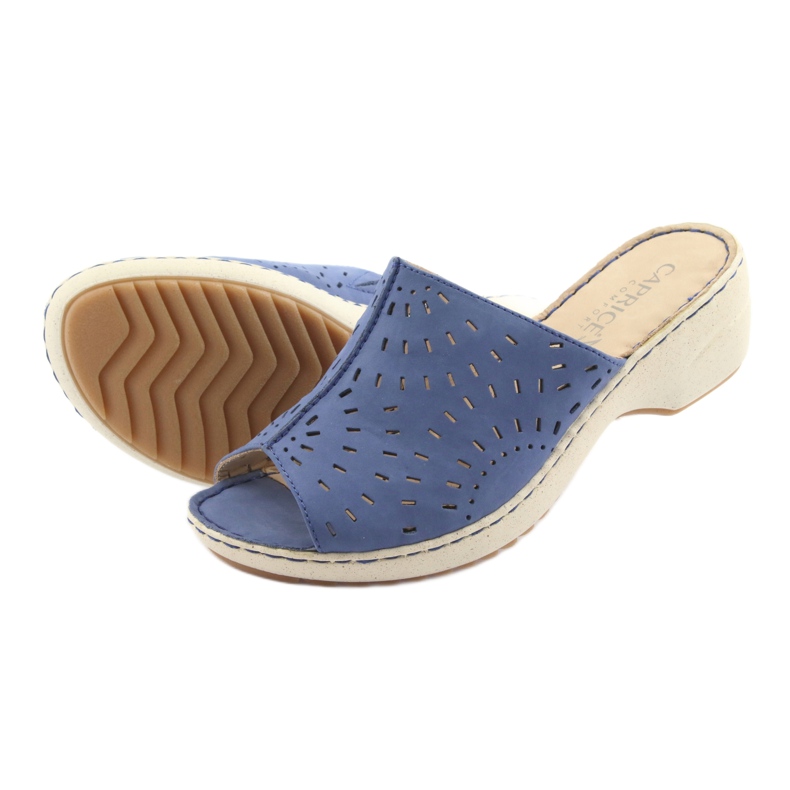 Ženske papuče klinaste traperice Caprice 27351 plava 5