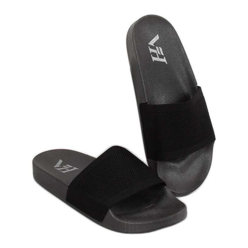 Crne papuče s pletenim remenom PT-110 Crna crno 1