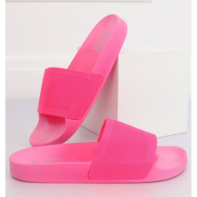 Papuče s pletenim ružičastim remenom PT-110 Fuchsia ružičasta 2