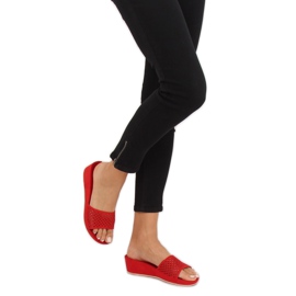 Crvene ažurne papuče JS-03 Crvene crvena 2