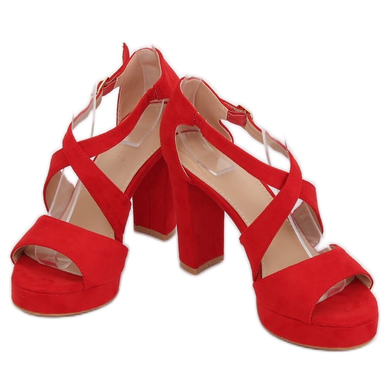 Crvene VV-23 Crvene sandale na platformi crvena 1
