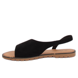 Crne ženske asimetrične sandale 982 Black crna 1